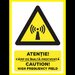 Placuta atentie camp de inalta frecventa caution high frequency